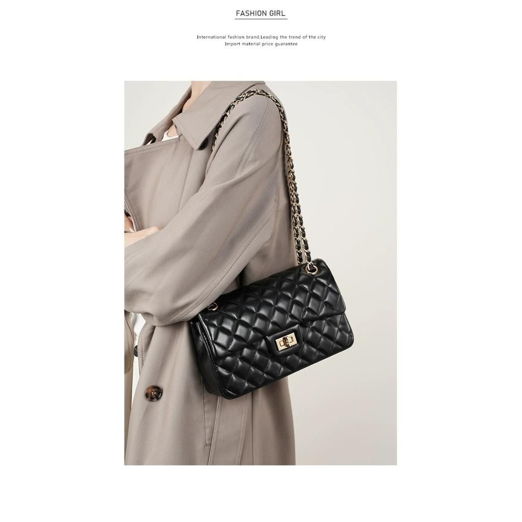 2025 Neue Leder Damen Tasche High-End Trend Vielseitig Xiaoxiangfeng Rauten Ketten Tasche Crossbody Schulter Damen Tasche Fabrik