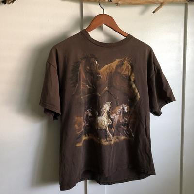 Retro Vintage Grafika z Końmi Koszulka Unisex S5XL Koszulka Unisex