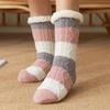 Thicken Stripe Fleece Socks Fried Dough Twist Winter Floor Socks Sleeping Socks Women  Fall Winter