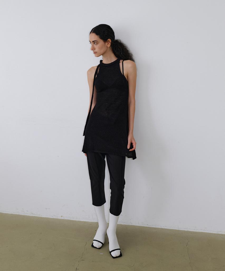 UUNE SCENE Scarf Tie Halter Knit_Black