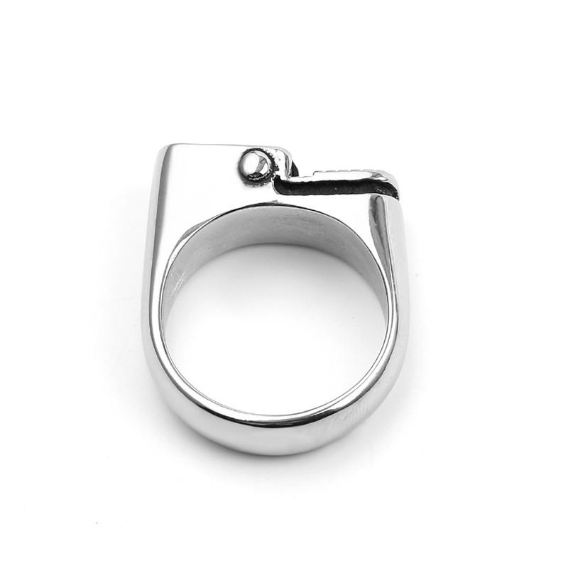 European And American Personality Creative Retro Punk Fashion Lighter Alloy Men 'S Ring Jewelry 
