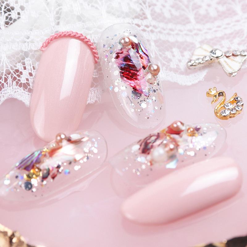 1 Krabička Nehty Abalonová skořápka Fragmenty Textura Přírodní mořská skořápka 3D Ozdoba Skořápka Nail Art Dekorace DIY Kosmetické nástroje