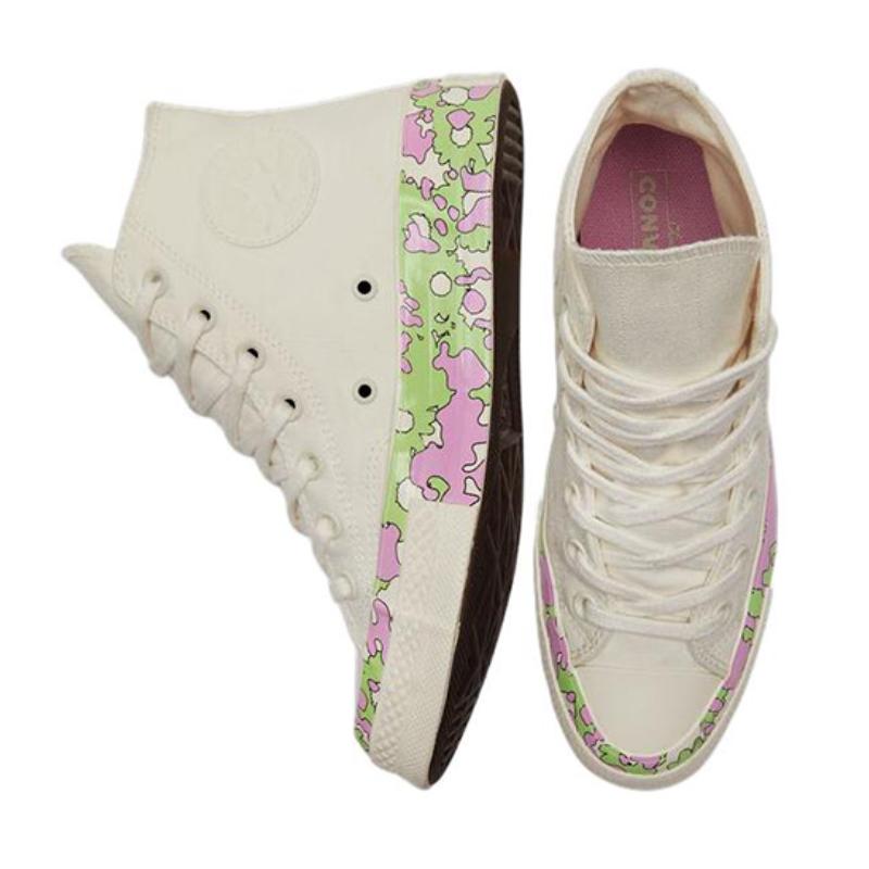 Converse 1970s Chuck Taylor All Star floral high-top canvas shoes women's white, green and purple