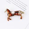 New Classic Rhinestone Horse Brooches For Women Zodiac Animal Lapel Pins Casual Party Accessories Year Of The Horse Jewelry Gift