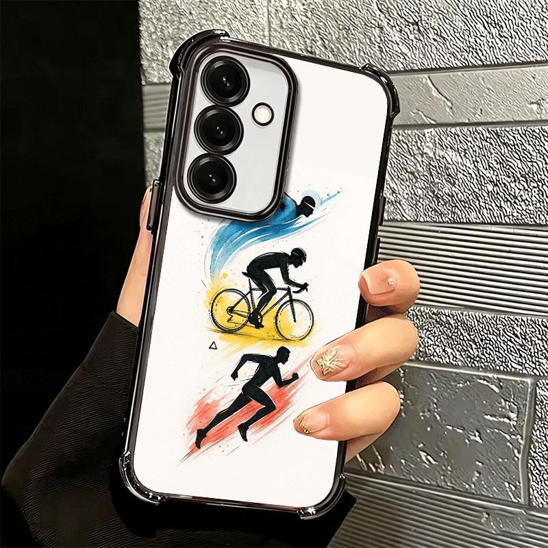 Triathlon Swim Bike Run Soft Phone Case For Samsung A17 A27 A07 A37 A57 A16 A56 A15 A55 A14 A54 A13 A53 A26 A36 A25 A35 A24 A34