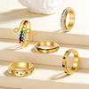 Women's Stainless Steel Diamond-Inlaid Decompression Ring Set - Versatile & Stylish Multiple Styles