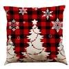 Red Plaid Elk Deep Forest Christmas Pillow Cover Home Sofa Cushion Cover