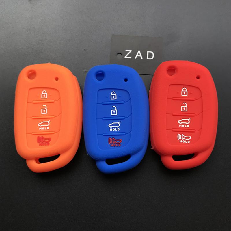 silicone car key cover case shell holder for hyundai HB20 2021 Creta Tucson Accent Santa Fe i30 ix35 Solaris 4 button key