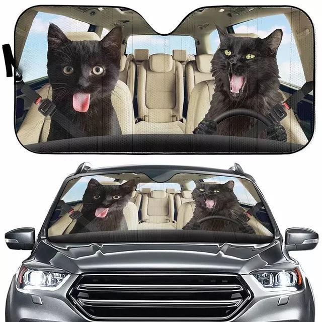 Car Visor Funny Selfie Cat Car Windshield Sun Visor Uv Protection