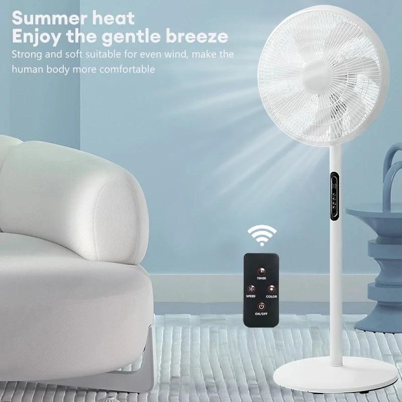 16 Inch Home Appliance Stand Floor Fan Household Powerful Vertical Electric Fan Shaking Head Timing Remote Control Fans