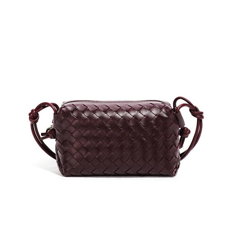 Solid Color Woven Shoulder Bag Fashion Trend Small Square Bag Small Large Capacity Oblique Span Women'S Bag
