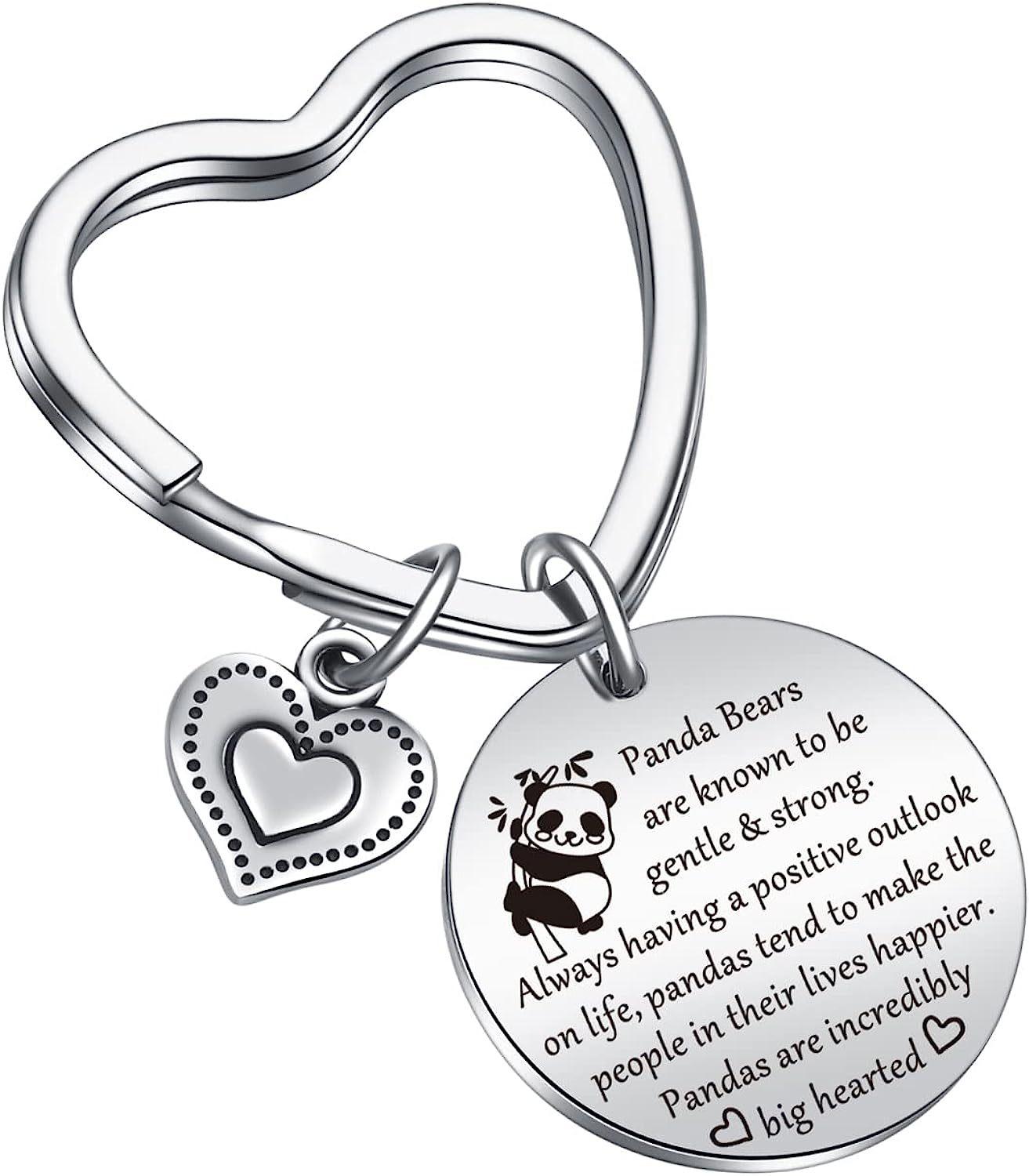 

Cute Panda Stainless Steel Keychain Stylish Animal Design Fashion Bag Pendant Practical Gift for Panda Lovers