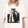 T-shirt da Donna Stampata Elliot Stabler e Olivia Benson Moda Primavera Estate Puro Cotone Top Neutro Manica Corta