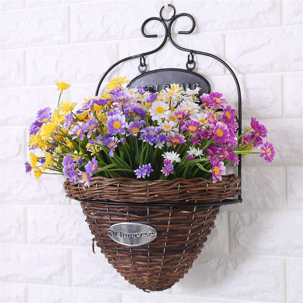 Artificial Daisy Flowers Decor UV-Resistant No Fading Non-Peeling for Gardening Patio Balcony Terrace