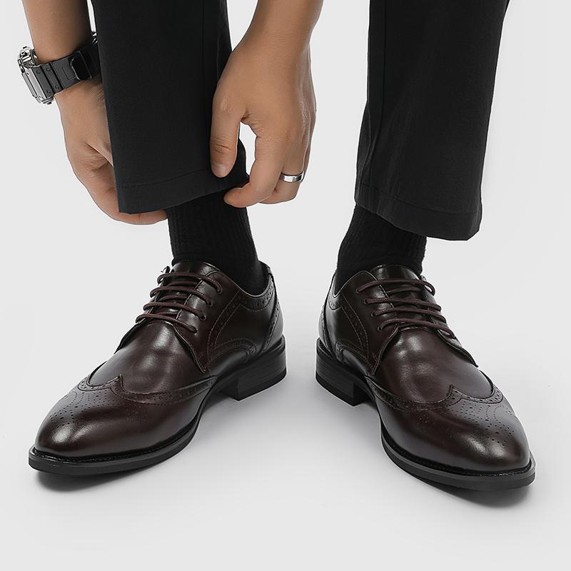 Fashion 2025 Stylish Lace-Up for Men Business Shoes Leather Mens Casual Flats All-match for Men Oxfords Shoes New Men's Walking Shoes