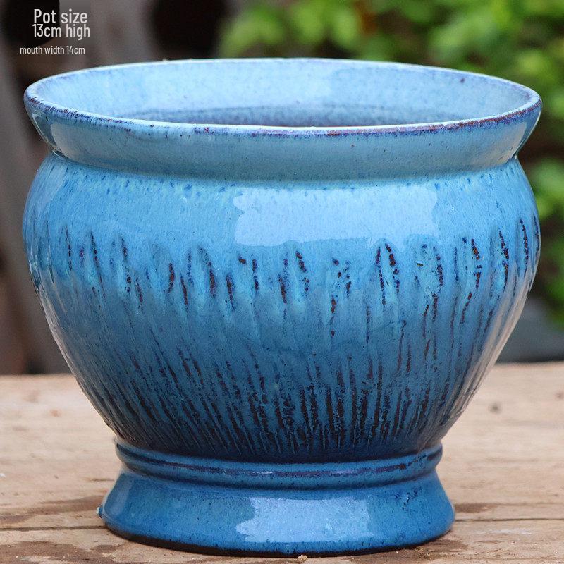 Handmade Retro Zisha Ceramic Pot for Succulents, Orchid, and Asparagus - Breathable Small Flower Pot