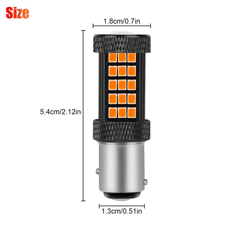 2Pcs 1157 66Led Red Strobe Flashing Blinking 2835 Smd Brake Stop Tail Parking Light Bulbs