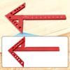 Woodworking Plastic Center Positioning Ruler – Features 45/90 Degree Angle Markings, a Red Square Marking Tool for Measurements