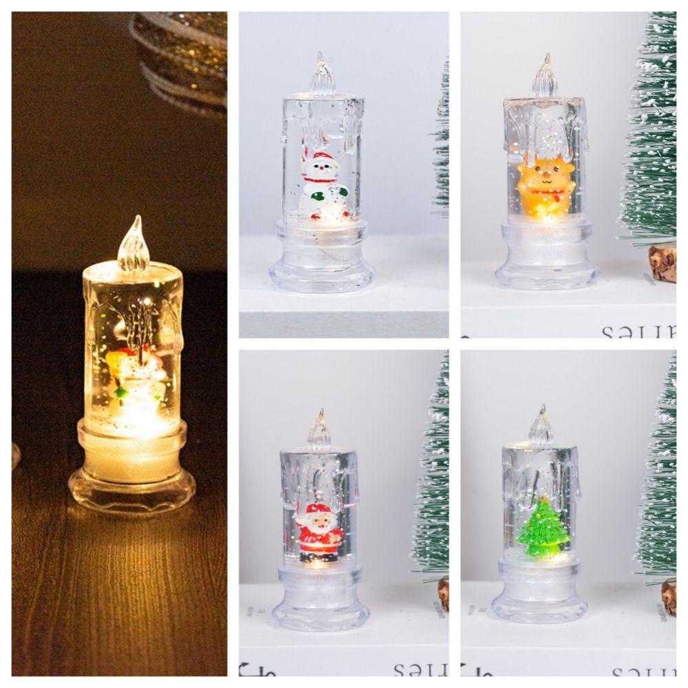 Simulation Christmas Candle Lamp Waterproof Transparent  Tears  Light  Xmas