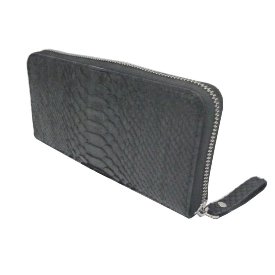 Python wallet for men and women, snakeskin round zipper long wallet 191