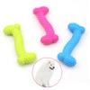 1Pc Large Small Puppy Dogs Toys Soft Rubber Bite-resistance Bone Shape Teeth Cleaning Chew Training Toys Pet Supplies 2 Sizes