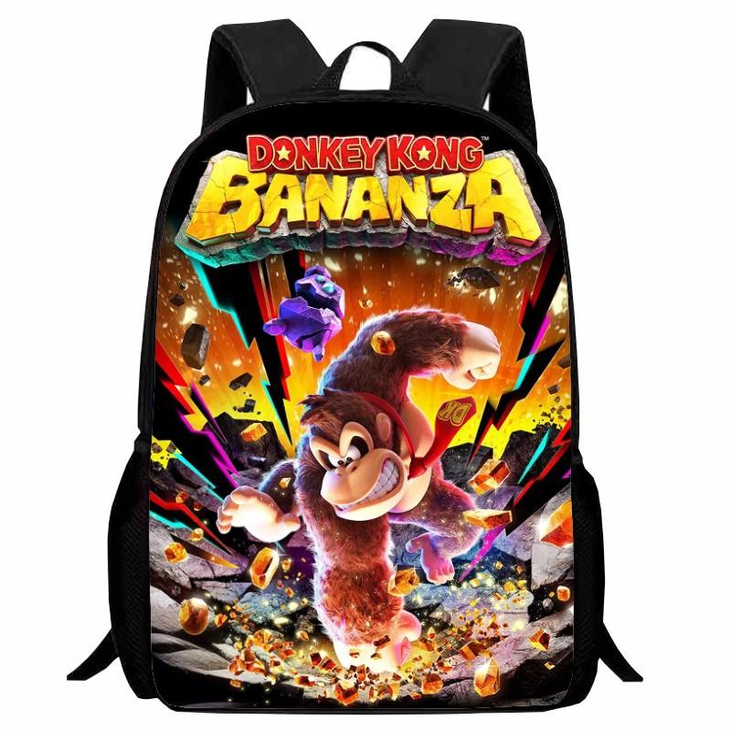 Donkey Kong Bananza, full-open student schoolbag, cartoon backpack, male