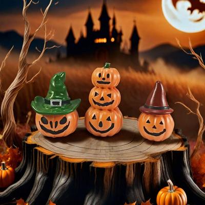 Halloween Pumpkin Resin Ornament: DIY Ghost Festival Decoration & Children's Toy