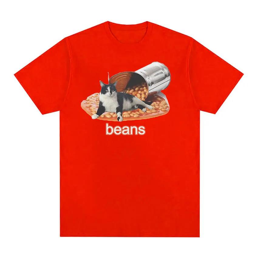 Funny Cat In Bean Can Meme Graphic T-shirt Men's High Quality O Collar Fashion T-shirt Casual 100% Cotton Oversized T-shirt