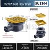 304 Stainless Steel European-Style Large Capacity Square Floor Drain with Sliding Side Drain.