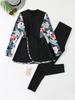 Women Long Sleeve Skirted Two Piece Swimsuit Set With Solid And Printed Patterns For Beach And Surfing