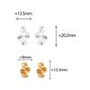 Real 925 Silver 18K Gold Twisted Flower Stud Earring for Women Minimalist Personality Fine Jewelry Trendy Accessory