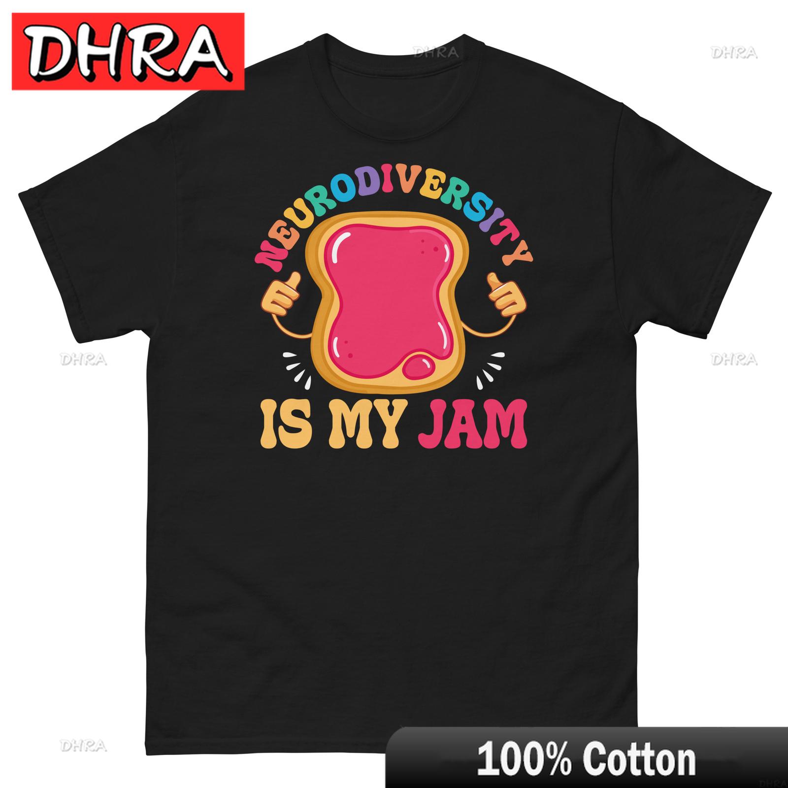 

Neurodiversity Is My Jam Inclusion Autism Awareness Unisex Classic Tee with Graphic Print Chill Cotton T Shirt Short Sleeve Tee 3XL