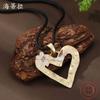 New Enamel Color Hollow Love Leather Rope Long Pendant Women's Simple High-end Heart-shaped Long Necklace