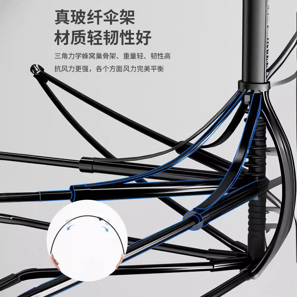 Long-handled umbrella for men, enlarged reinforcement and thickened large high-end windstorm-resistant boys, double automatic black.