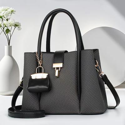 New Splicing Pendant Bag Fashionable Temperament Versatile Tote Bag High-end Large Capacity Single-shoulder Crossbody Bag