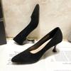 Fashion Socialite Style Women's Flats Diamonds Comfortable Work Shoes High Heel Thin Heel Design Spring 2024 New Arrival