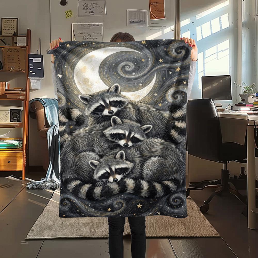 

1PC Small animals gather Print FlAannel Blanket, High quality Comfortable for All Seasons, Home Decor, Warmth and Comfort 80cm x 120cm