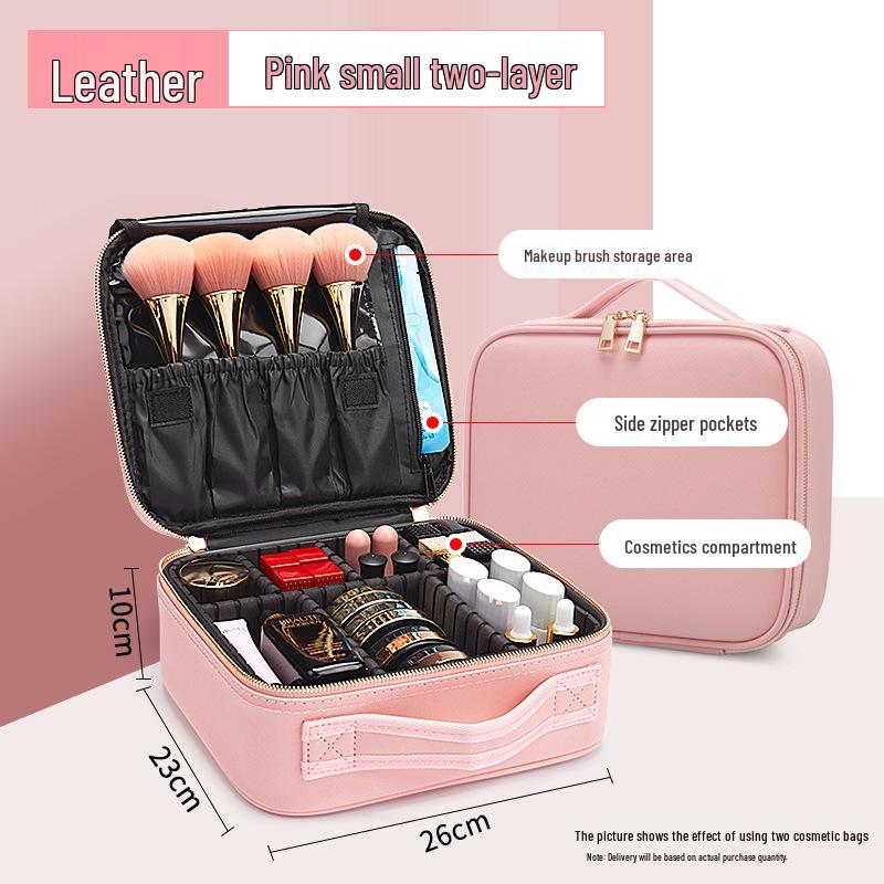 Professional Large Capacity Makeup & Nail Art Storage Box with Handheld Compartments