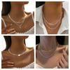 New Temperament Shiny Double Layer Cross Pendant Cross Pendant Necklace for Women Charm Collarbone Chain Jewelry Accessory Gift