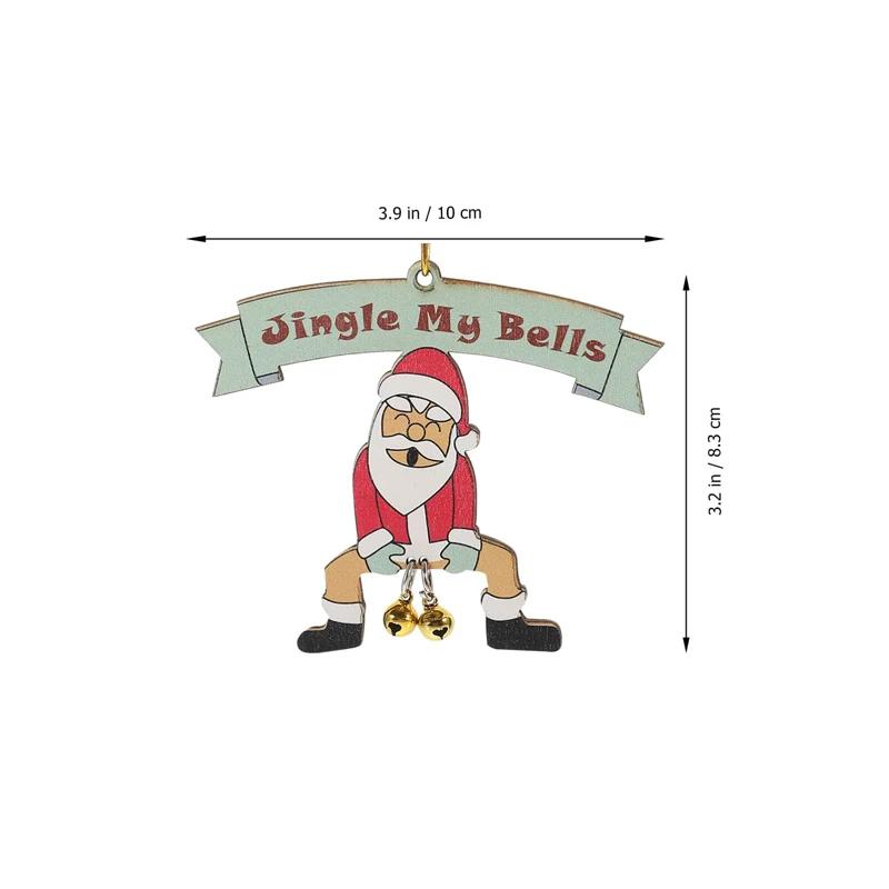 Jingle My Bells Funny Christmas Ornament Home Xmas Trees Hanging Decoration Santa Butt Bell Pendant New Year Party Decor