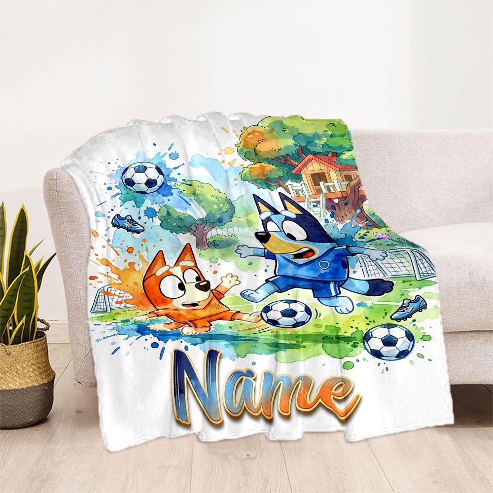 Soccer Fun Customize Text Blanket Multi-purpose Customizable Blanket Ultra-Soft Perfect for Chair Nap Home Decor Living Room Ideal for All Seasons