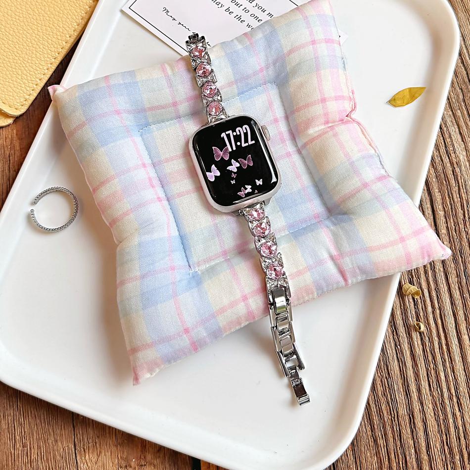 

Luxury Bow Diamond Bracelet Strap For Apple Watch Series S11/10/9/8/7/6/5/SE/Ultra 2 Watch Band iWatch 49/46/45/44/42/41/40/38mm 38 40 41(S11 10)42MM