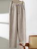 Pantaloni dritti in maglia di lana spessa da donna con tasche