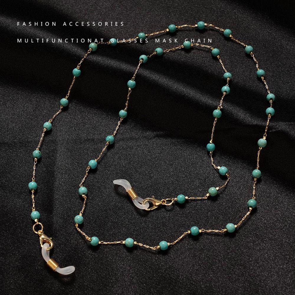 Anti-Lost Eyeglass Holder Necklace Turquoise Eyeglass Lanyard Beads Glasses Chain  Reading Glasses