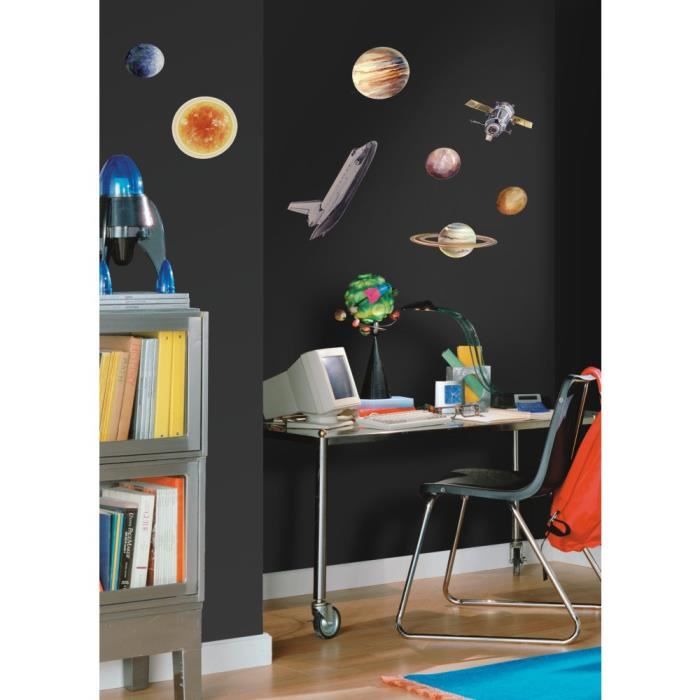 Stickers - ROOMMATES - Voyage Dans l'Espace - Repositionnables - 4 Feuilles - 10,1cm X 44,1cm