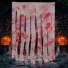 1pcHalloween Blood Handprint Door Curtain Haunted House Realistic Blood-stained Gauze Party Decoration Home Courtyard Door Curta