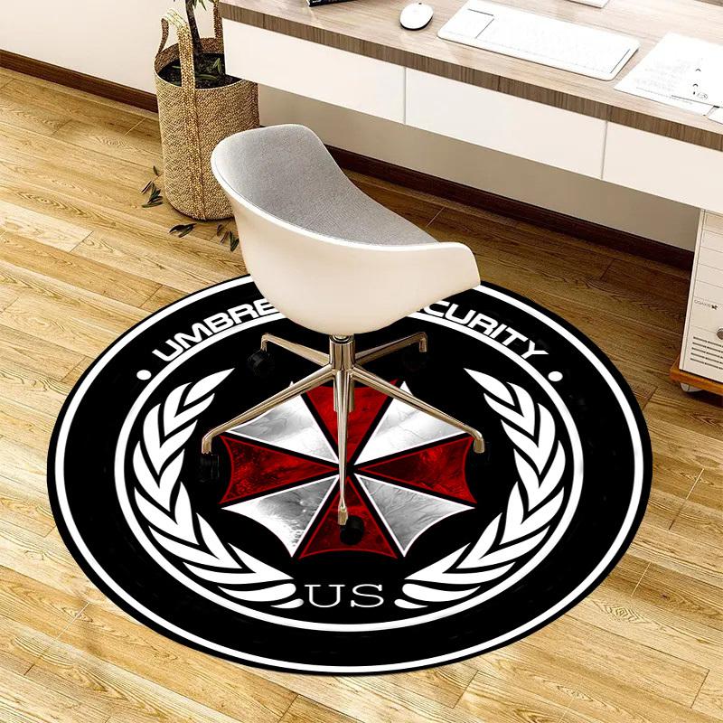 1pc Umbrella Security Corporation Emblem Round Carpet, Made of Polyester,Perfect for Decorating Office Chairs, Living Rooms Fplt123