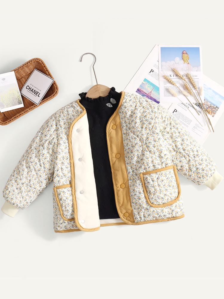 2025 Autumn & Winter Girls' Quilted Cotton Jacket: Fleece-Lined Baby & Children’s Outerwear