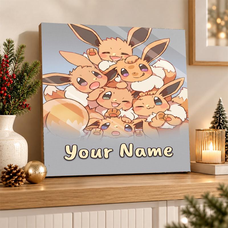 Eevee Custom Name Diamond Painting Personalized 5D Full Drill DIY Diamond Art Home Decor