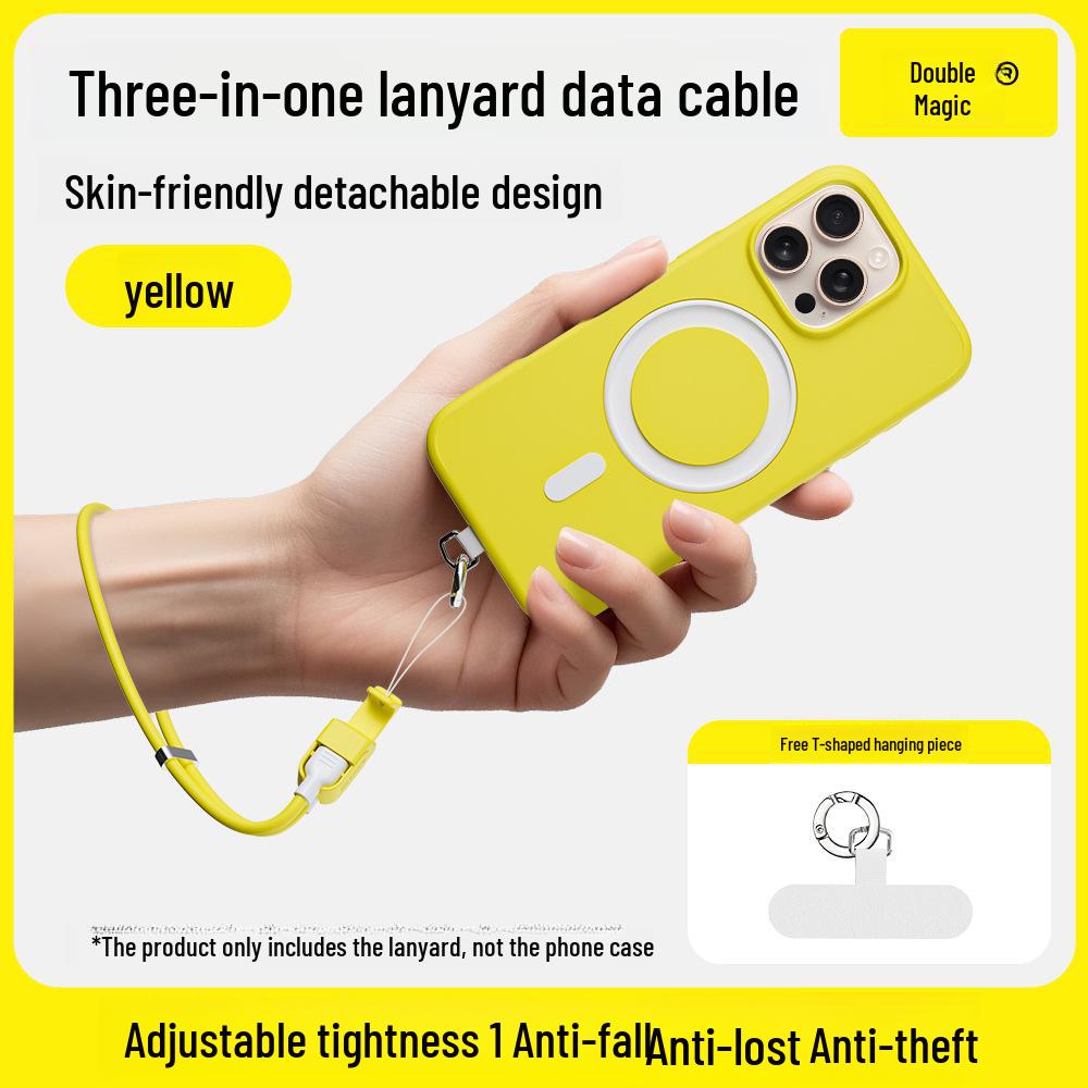 

3-в-1 плетеный шнур-кабель PD65W для быстрой зарядки для Huawei и Apple 15 Yellow [C-C]